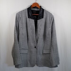 Lane Bryant "The  Bryant" Blazer Black White Houndstooth Size 28 NWT